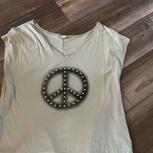 POL studded peace sign top - large oversized Like new